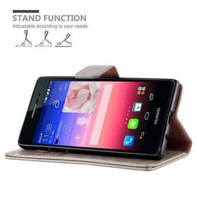 Huawei ASCEND P7 Suojakuori Lompakkokotelo (Ruskea)