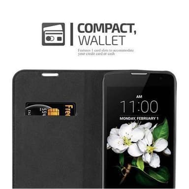 LG K7 2017 Suojakuori Lompakkokotelo (Musta)