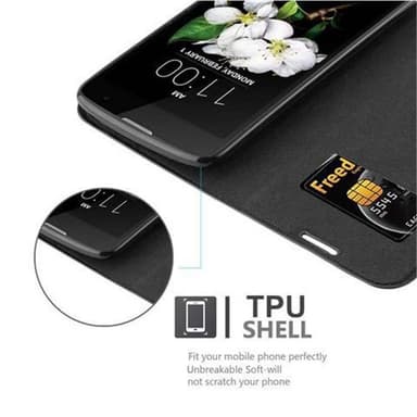 LG K7 2017 Suojakuori Lompakkokotelo (Musta)