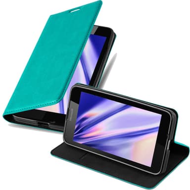 Nokia Lumia 640 Suojakuori Lompakkokotelo (Turkoosi)