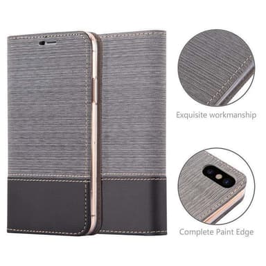 iPhone XS MAX Suojakuori Lompakkokotelo (harmaa)