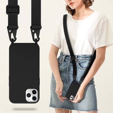 Suojakuori iPhone 11 PRO Kotelo Ketju (Musta)