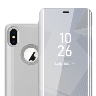 Suojakuori iPhone X / XS Lompakkokotelo (Hopea)