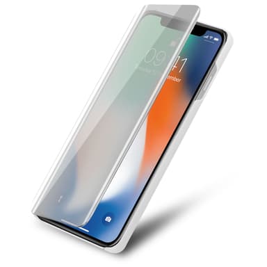 Suojakuori iPhone X / XS Lompakkokotelo (Hopea)