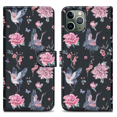iPhone 11 PRO Suojakuori Lompakkokotelo (Musta)