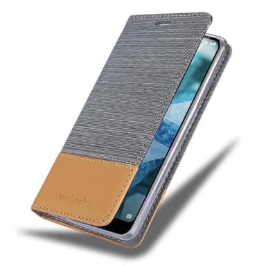 Nokia 7.1 Suojakuori Lompakkokotelo (harmaa)