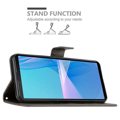 Sony Xperia 10 III Suojakuori Lompakkokotelo (harmaa)
