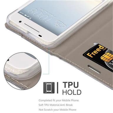 HTC ONE A9 Suojakuori Lompakkokotelo (harmaa)