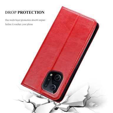 Oppo FIND X5 Suojakuori Lompakkokotelo (Punainen)