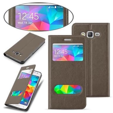 Lompakkokotelo Samsung Galaxy GRAND PRIME Case (Ruskea)