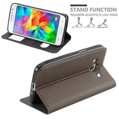 Lompakkokotelo Samsung Galaxy GRAND PRIME Case (Ruskea)