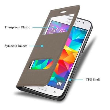 Lompakkokotelo Samsung Galaxy GRAND PRIME Case (Ruskea)