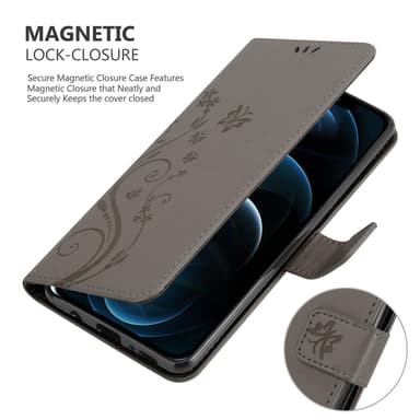 iPhone 13 PRO MAX Suojakuori Lompakkokotelo (harmaa)