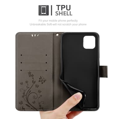 iPhone 13 PRO MAX Suojakuori Lompakkokotelo (harmaa)