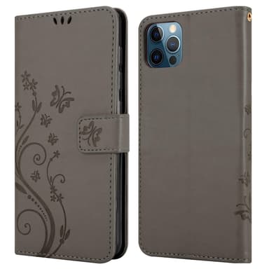 iPhone 13 PRO MAX Suojakuori Lompakkokotelo (harmaa)