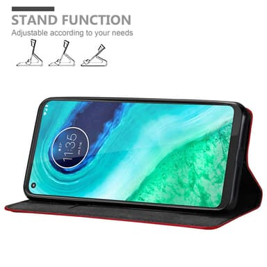Motorola MOTO G8 Suojakuori Lompakkokotelo (Punainen)