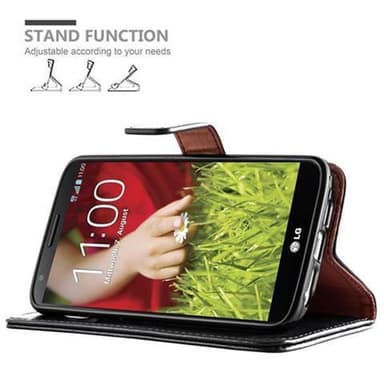 LG G2 Suojakuori Lompakkokotelo (Musta)