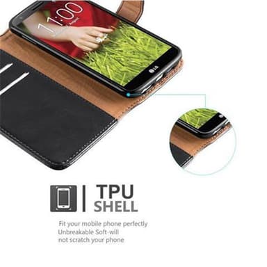 LG G2 Suojakuori Lompakkokotelo (Musta)