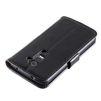 LG G2 Suojakuori Lompakkokotelo (Musta)