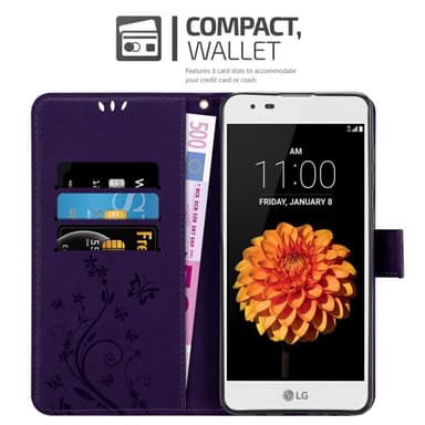 LG K7 2016 Suojakuori Lompakkokotelo (Violetti)