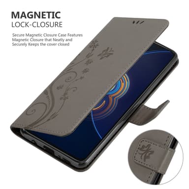 Asus ZenFone 8 FLIP Suojakuori Lompakkokotelo (harmaa)