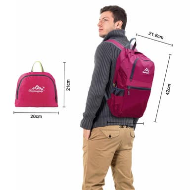 Taitettava reppu 36L Unisex (vaaleanpunainen)