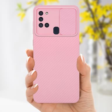 Samsung Galaxy A21s Suojakuori Kotelo (Vaaleanpunainen)