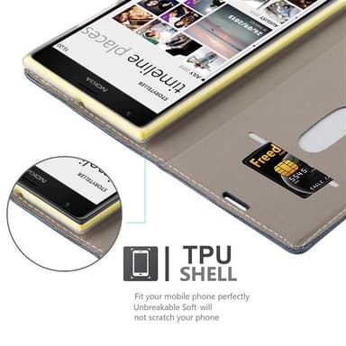 Nokia Lumia 1520 Suojakuori Lompakkokotelo (Sininen)