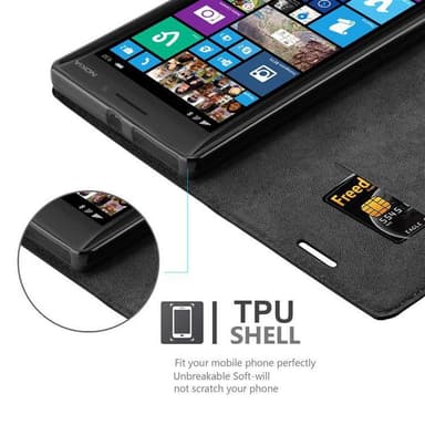 Nokia Lumia 929 / 930 Suojakuori Lompakkokotelo (Musta)