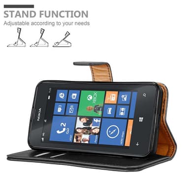 Nokia Lumia 520 / 521 Suojakuori Lompakkokotelo (Musta)