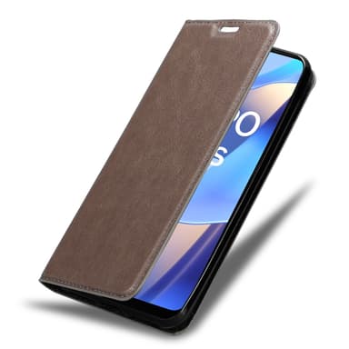 Oppo A16s / A54s Suojakuori Lompakkokotelo (Ruskea)