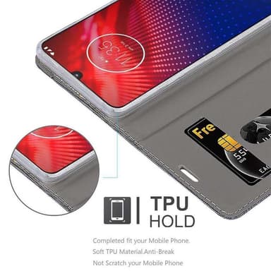 Motorola MOTO Z4 Suojakuori Lompakkokotelo (harmaa)