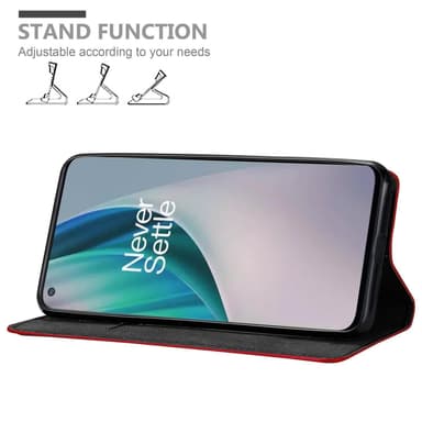 OnePlus Nord N100 Suojakuori Lompakkokotelo (Punainen)