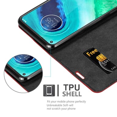 Motorola MOTO G8 Suojakuori Lompakkokotelo (Punainen)