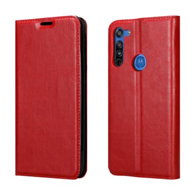 Motorola MOTO G8 Suojakuori Lompakkokotelo (Punainen)