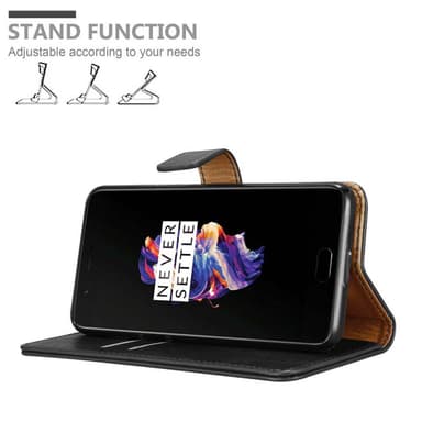 OnePlus 5 Suojakuori Lompakkokotelo (Musta)