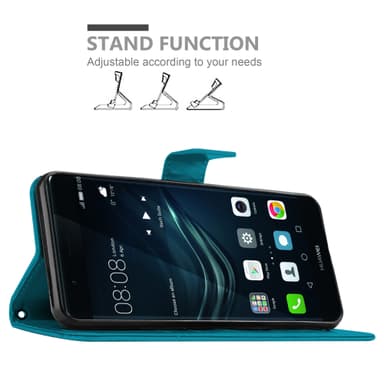 Huawei P9 Suojakuori Lompakkokotelo (Sininen)