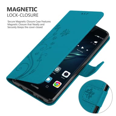 Huawei P9 Suojakuori Lompakkokotelo (Sininen)