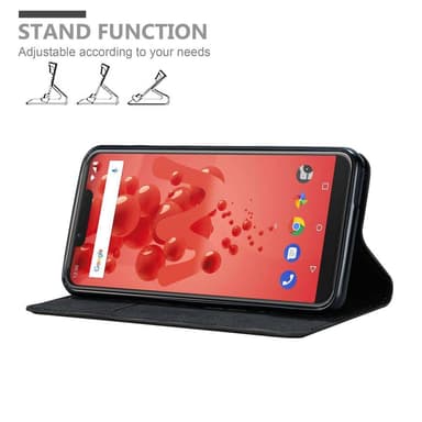 WIKO VIEW 2 PLUS Suojakuori Lompakkokotelo (Musta)