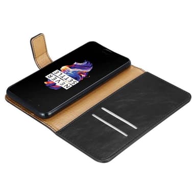OnePlus 5 Suojakuori Lompakkokotelo (Musta)