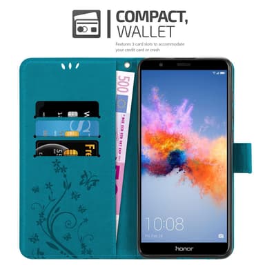 Honor 7X Suojakuori Lompakkokotelo (Sininen)