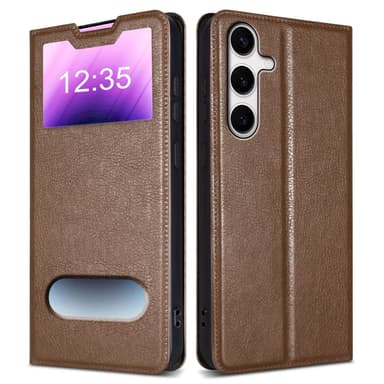Lompakkokotelo Samsung Galaxy S24 Case (Ruskea)