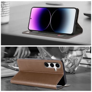 Lompakkokotelo Samsung Galaxy S24 Case (Ruskea)