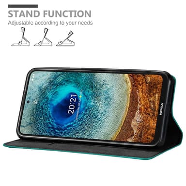 Nokia X10 / X20 Suojakuori Lompakkokotelo (Turkoosi)