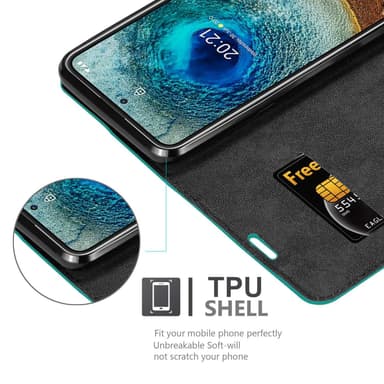 Nokia X10 / X20 Suojakuori Lompakkokotelo (Turkoosi)