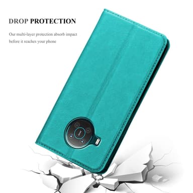 Nokia X10 / X20 Suojakuori Lompakkokotelo (Turkoosi)