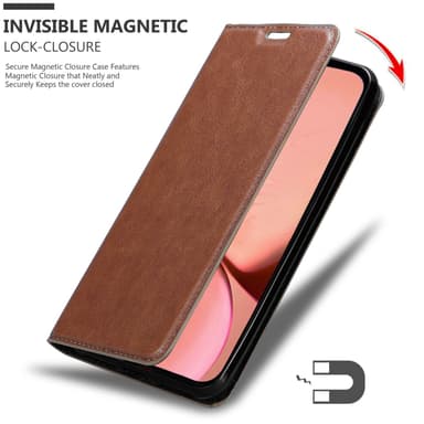 iPhone 13 MINI Suojakuori Lompakkokotelo (Ruskea)