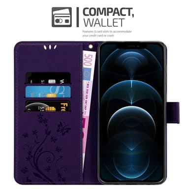 iPhone 12 / 12 PRO Suojakuori Lompakkokotelo (Violetti)