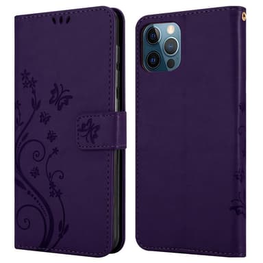 iPhone 12 / 12 PRO Suojakuori Lompakkokotelo (Violetti)