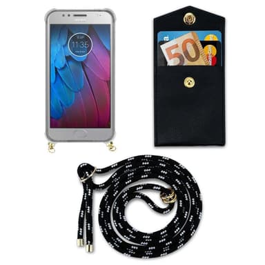 Motorola MOTO G5S Suojakuori Kotelo Ketju (Musta)